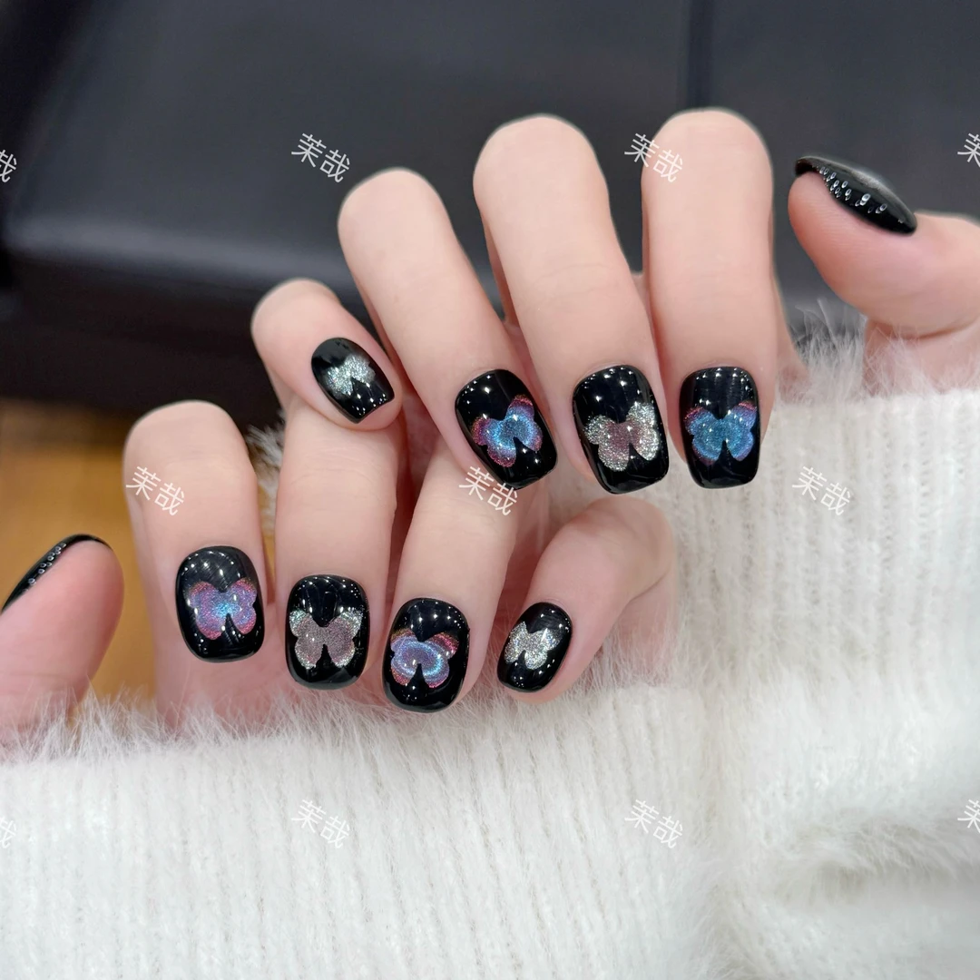 茉哉清 现货【幻彩蝴蝶】纯手工定制拆卸穿戴甲A3945