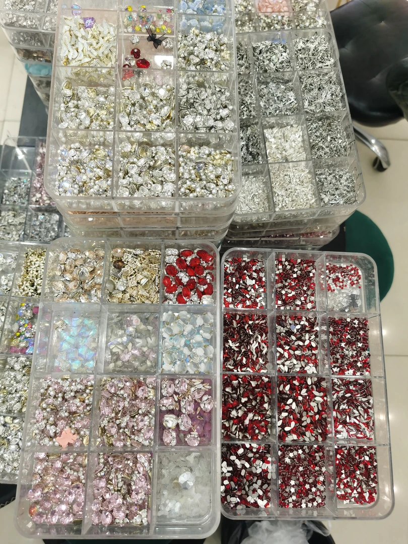 美甲钻饰合集套装混合装超闪指甲钻