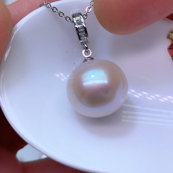 银S925镶嵌耳饰淡水珍珠