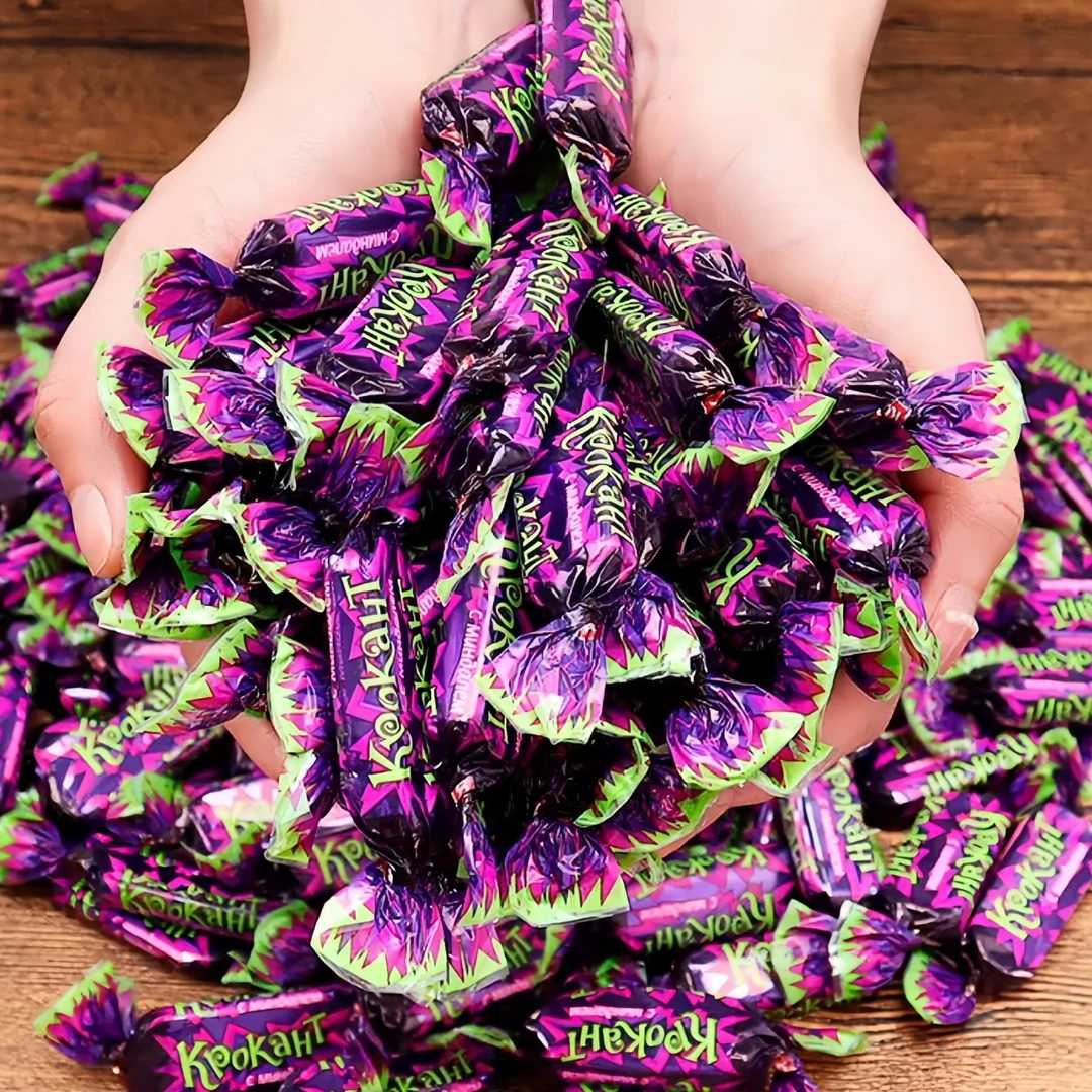 KDV 俄罗斯原装进口紫皮糖巧克力酥脆夹心糖果休闲零食