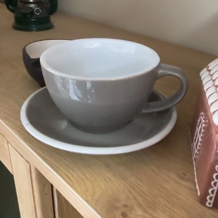 粗陶咖啡杯碟一套