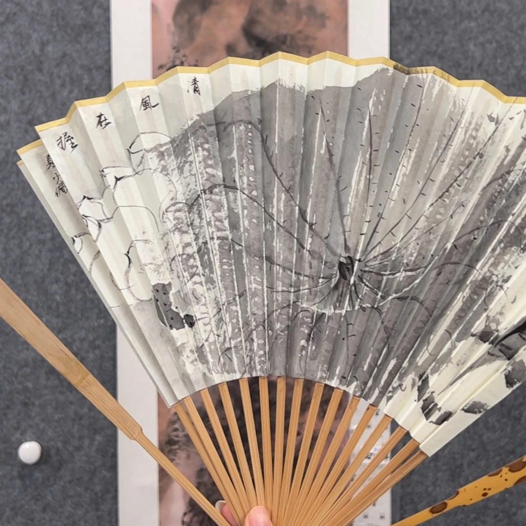 绢本国画（f24180）花鸟扇 书画