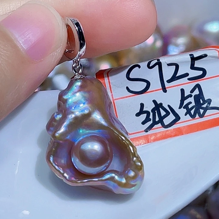淡水珍珠银S925镶嵌颈饰
