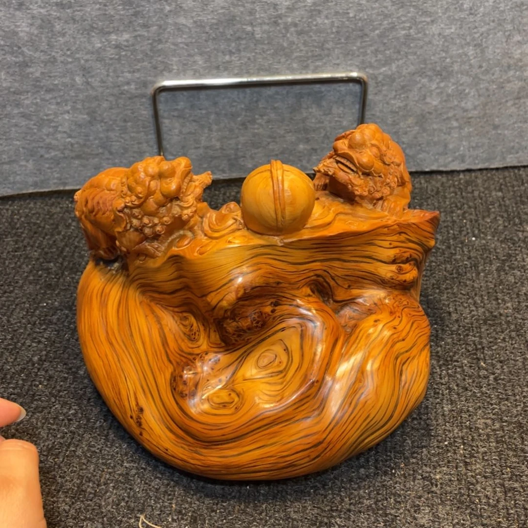 喜***郎柏木（崖柏）太行精品陈化虎皮留狮子摆件
