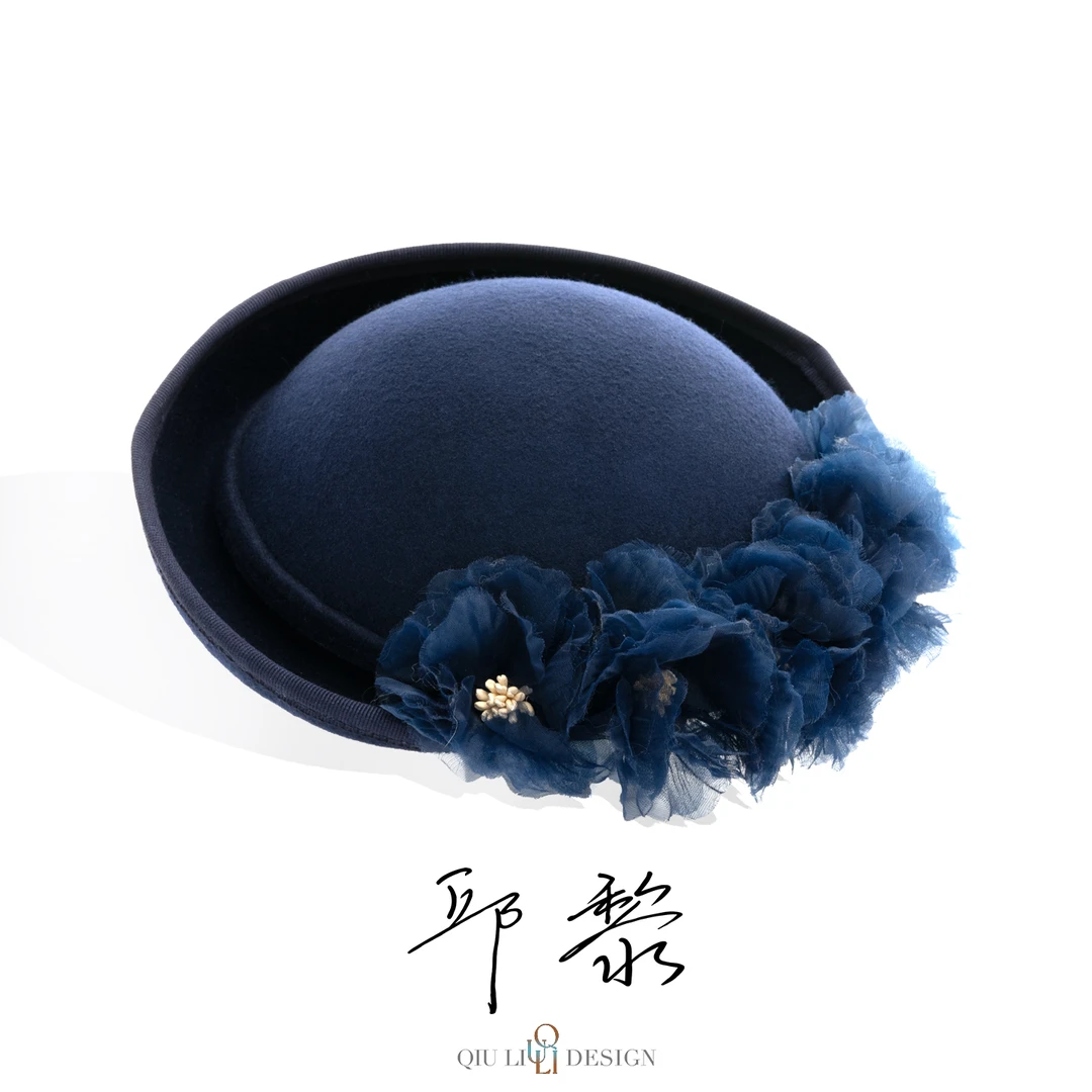 QIU LI · 秋冬新款可爱俏皮元宝顶花花头饰帽子 1d5128