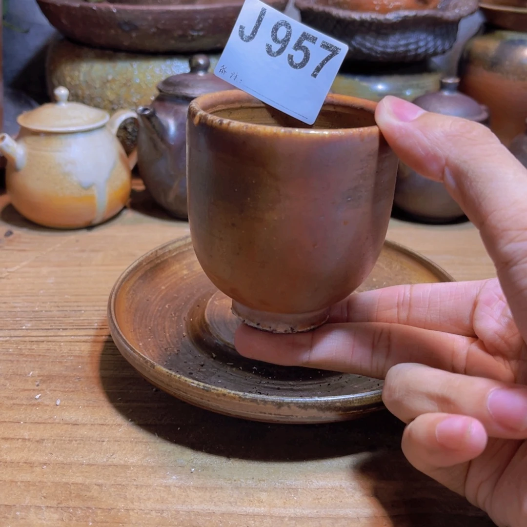 纯手工制作工艺（柴烧）裸烧纯手工制作柴烧杯957