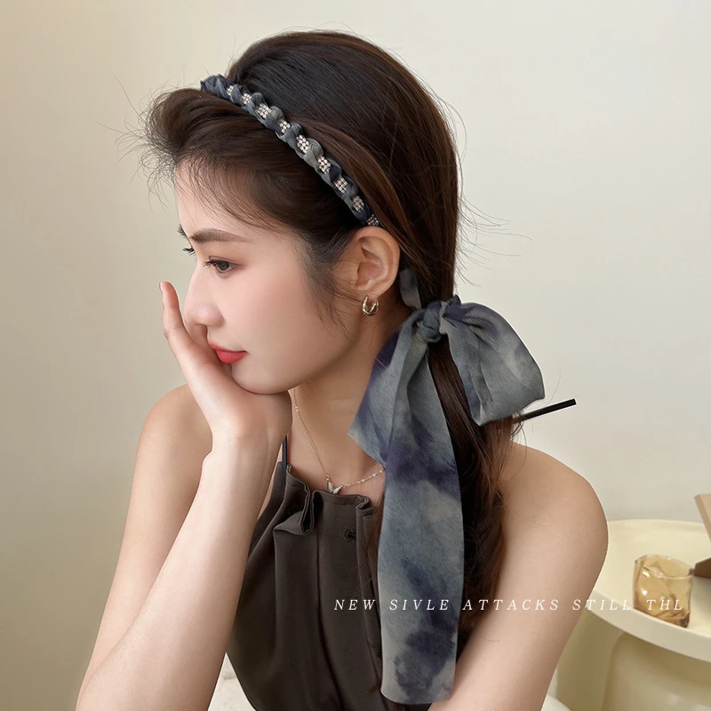 飘带发箍女绑发夏天网红2025年新款发带日常外戴一体编发头箍发饰