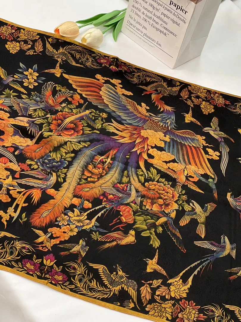 香云纱枕套-百鸟朝凤 54*78cm枕套