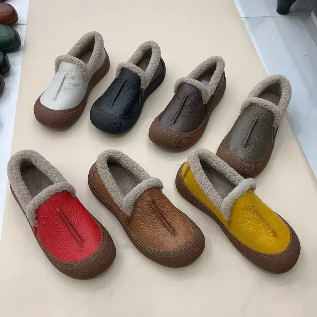 外穿皮带纯色保暖休闲风豆豆鞋韩版防滑休闲冬季平底