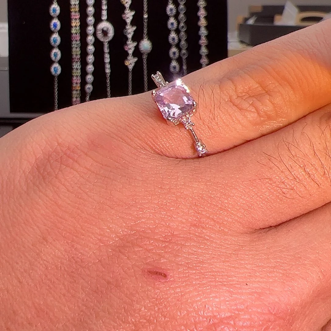 水晶戒指银S925镶嵌1121