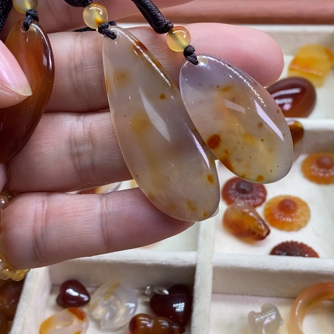 玛瑙/玉髓银S925镶嵌吊坠