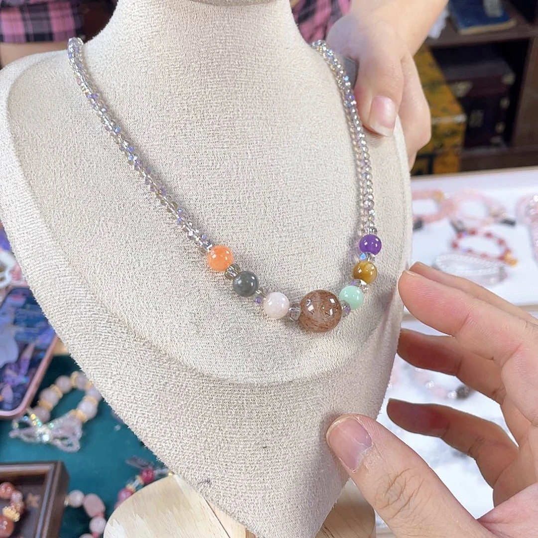 水晶手链银S925镀金镶嵌