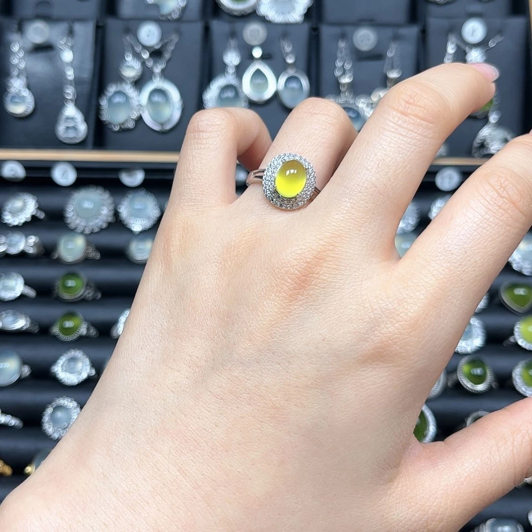 【闪购商品】岫玉戒指银S925镶嵌山****事