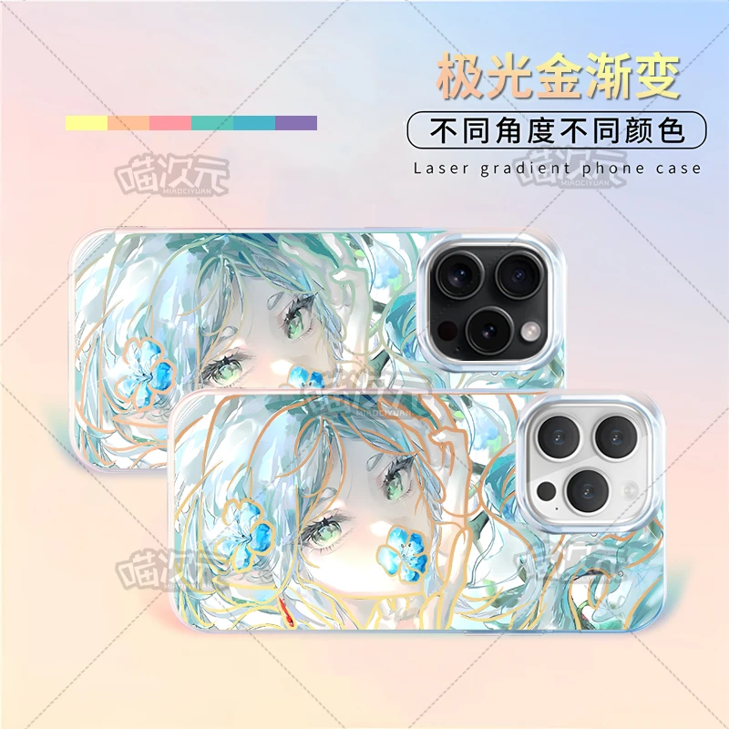 蓝色芙莉莲适用苹果华为vivo一加iPhone小米红米一加极光金手机壳