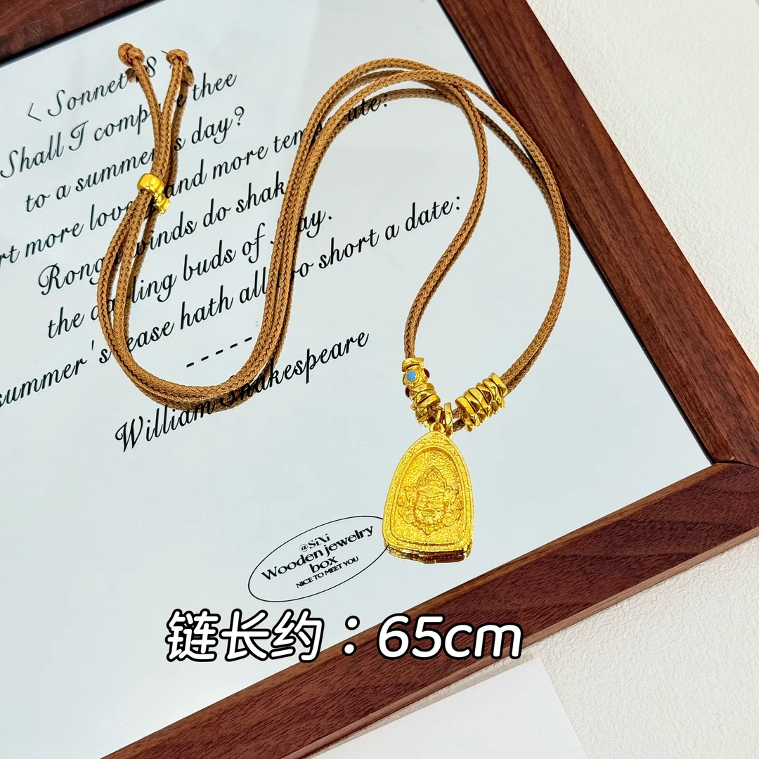 铜合金项链 XL-135金店同款古法立体三角黄财神复古国风项链