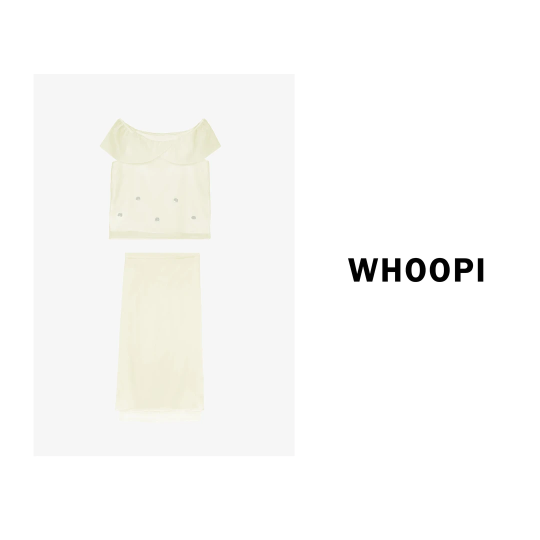 【Whoopi】【苏黎白月光】温柔花朵氛围感雪纺衫网纱上衣半裙套装