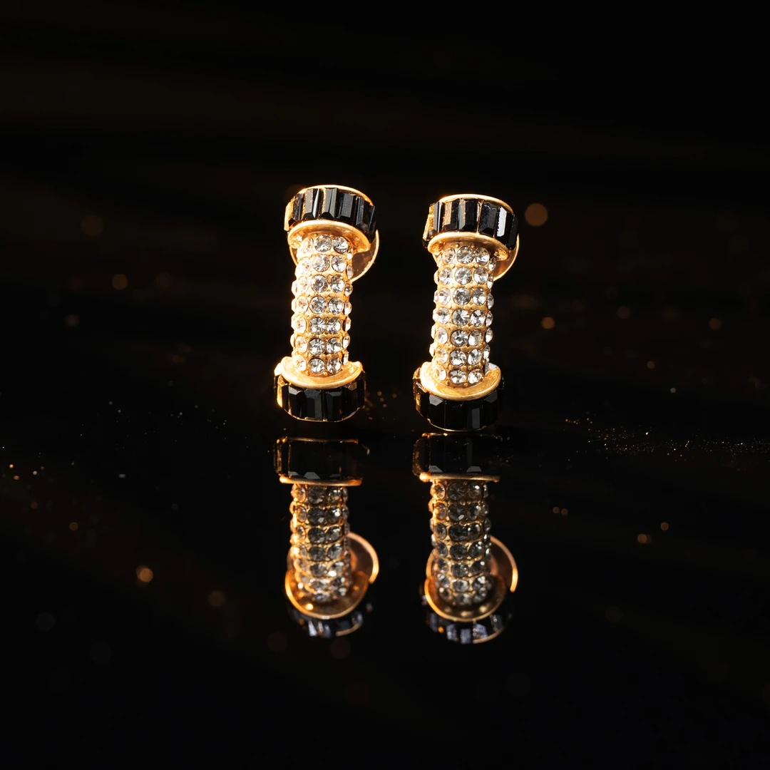 铜合金仿水晶耳饰 耳钉时尚镶嵌气质