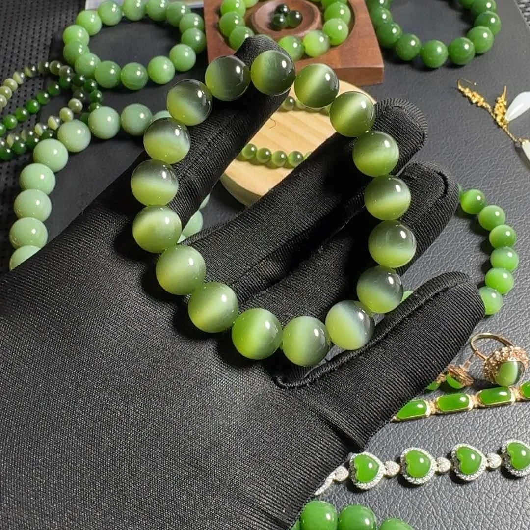 和田玉（碧玉）手串未镶嵌K*