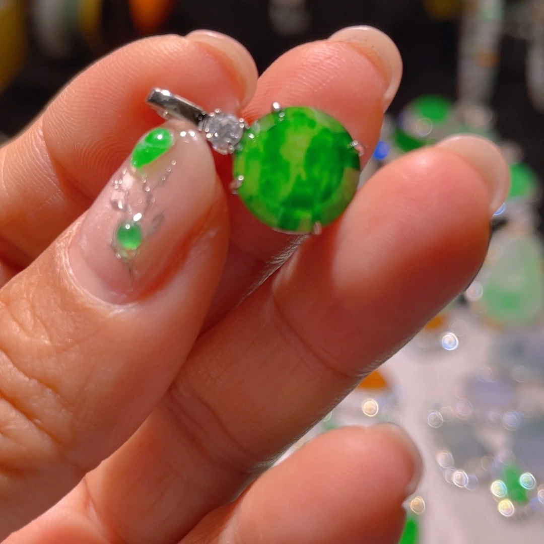 翡翠颈饰银S925镶嵌精品