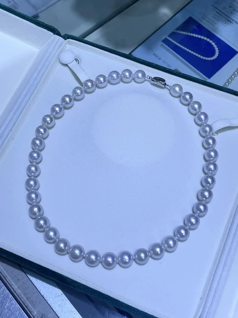 天女项链10-12mm左右冷白极光正圆时尚经典百搭
