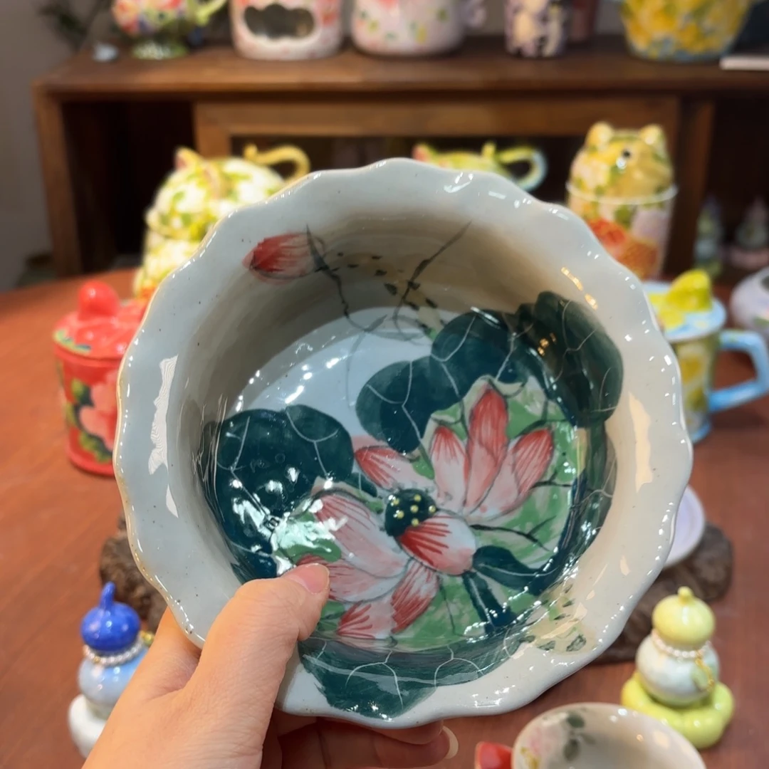 景德镇手绘高温釉下彩陶瓷茶具