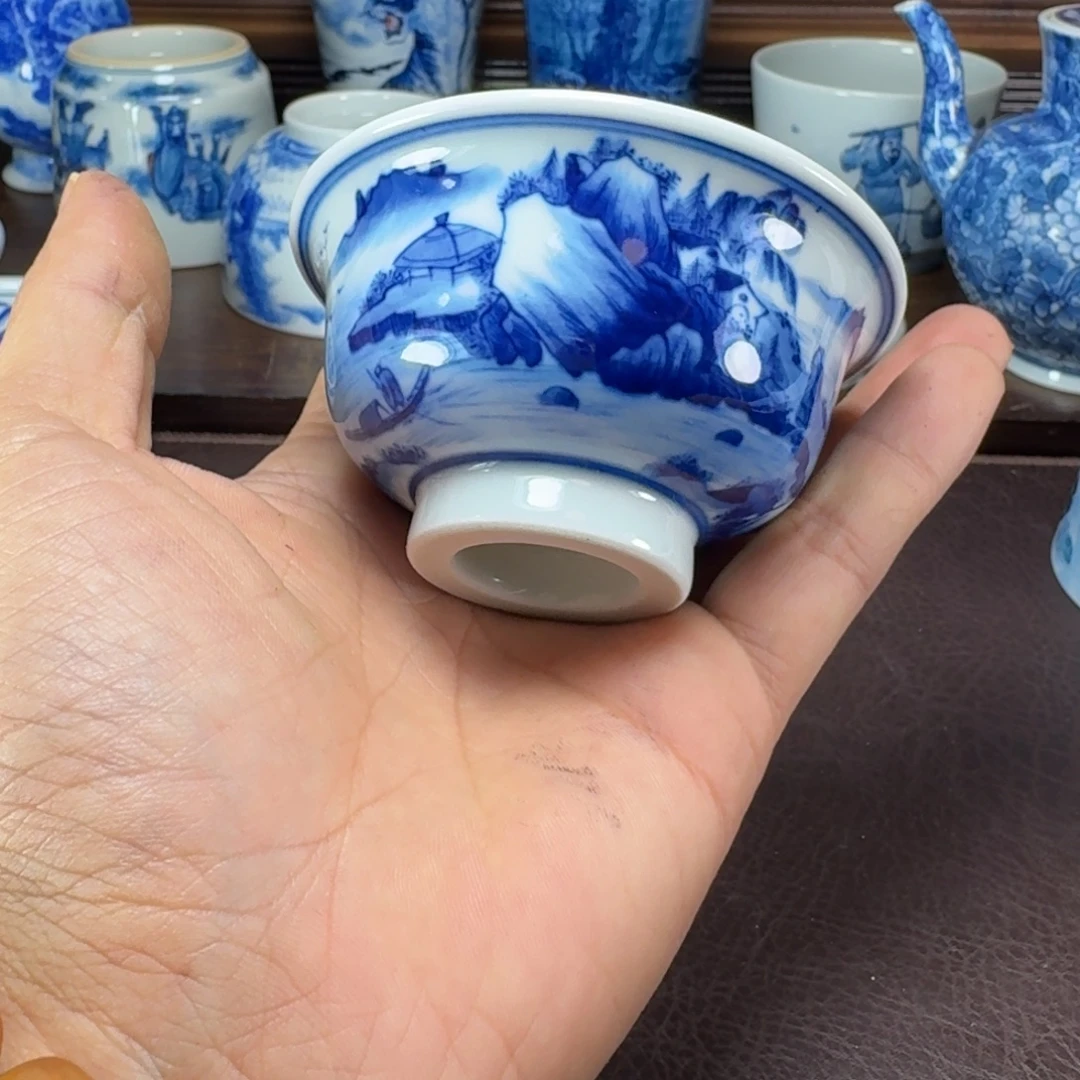 千***然瓷片当代景德镇陶瓷手绘茶具