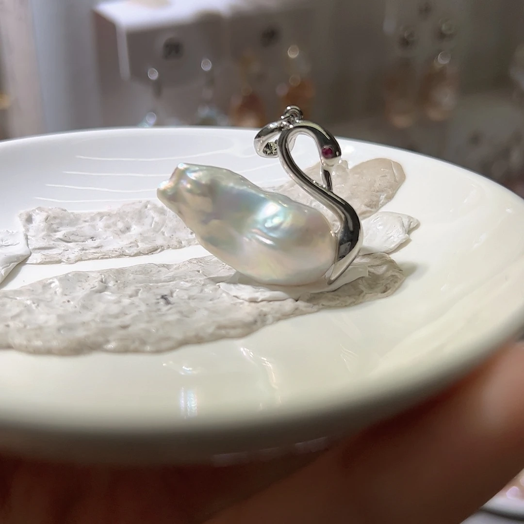 淡水珍珠耳饰银S925镶嵌