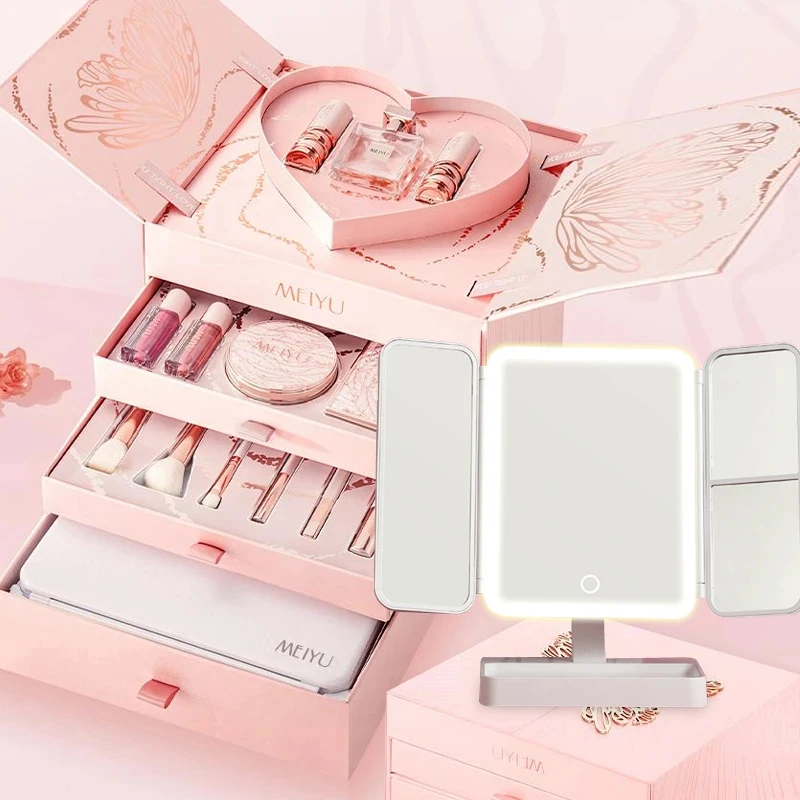 法国兰冠护香水口红彩妆礼盒装情人节礼物送老婆送女友化妆品套装