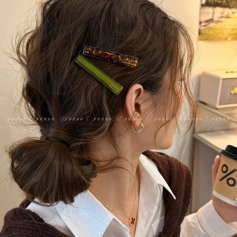 洋气时尚醋酸简约2个发夹女2025新款高端夹子头饰气质侧边鸭嘴夹