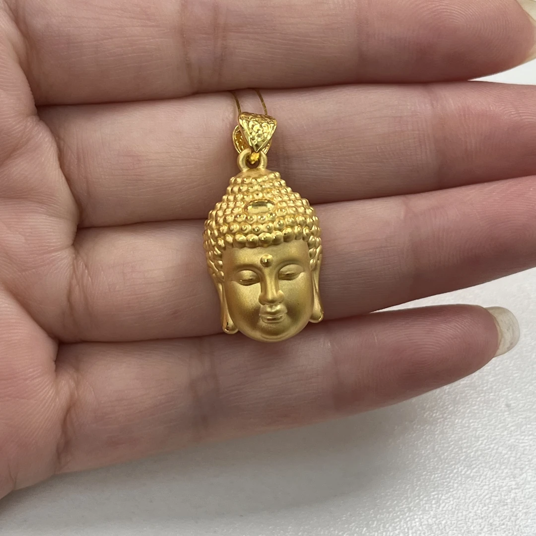 足金999佛头吊坠