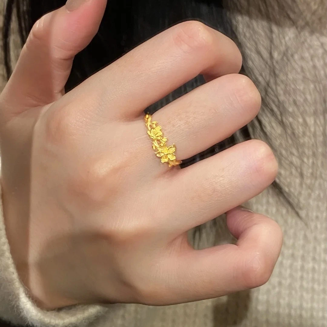 铜合金戒指 蝶恋花戒指女蝴蝶轻奢高级感时尚潮流小众指环送女友