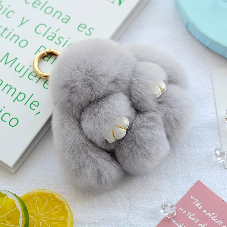 NILENDOR/昵兰SZ-54毛茸茸卡通呆萌垂耳兔子公仔挂件包挂