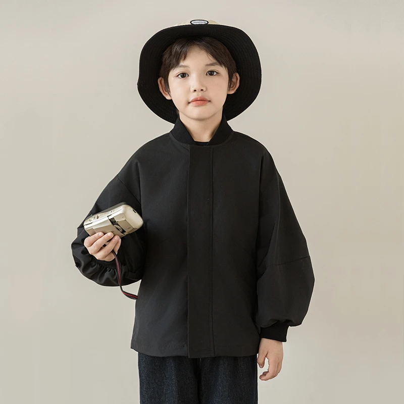 【春一波】oddtails男童外套韩版宽松泡泡袖上衣百搭洋气春装QG2584
