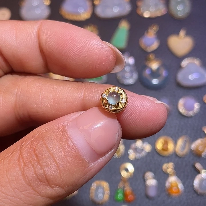 翡翠银S925镶嵌颈饰