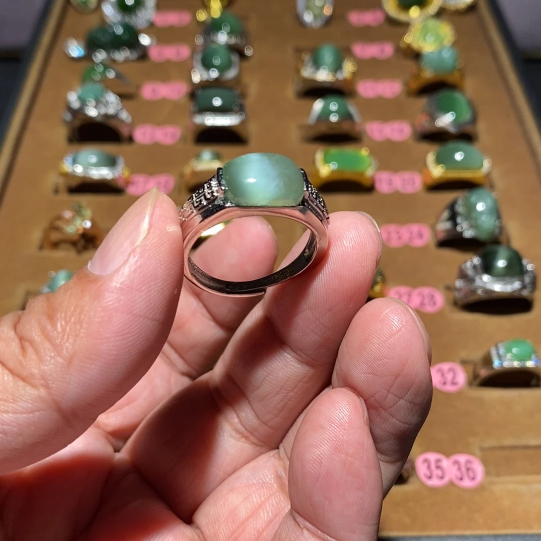 和田玉（碧玉）未镶嵌戒指