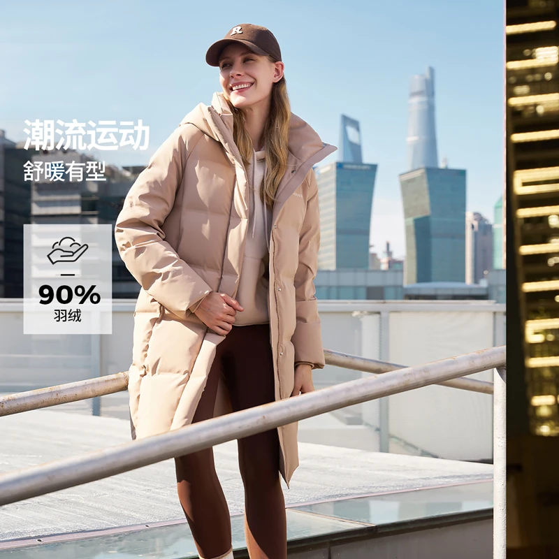 坦博尔2024年新款女连帽户外长款羽绒服冬加厚潮流时尚TBF530732Z