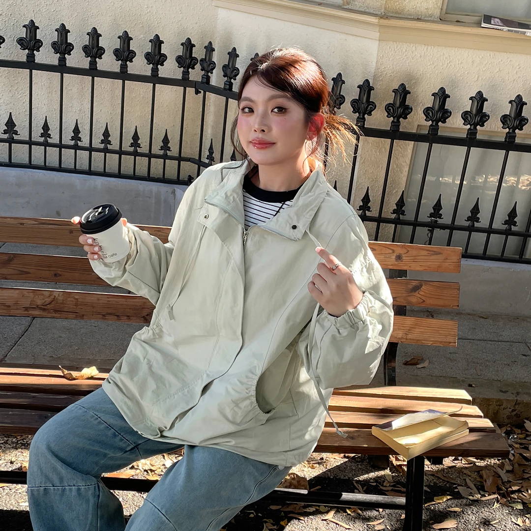 小草宽松定制韩系独特超好看工装外套大码女装胖mm设计感情侣风衣