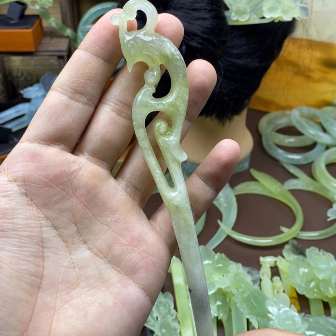 未镶嵌蛇纹石玉发饰