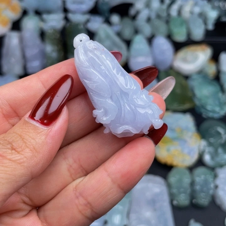 小***虾翡翠未镶嵌颈饰缅甸翡翠A货挂件