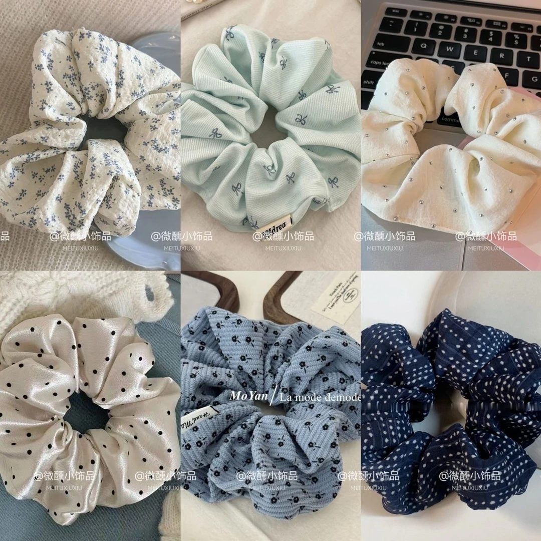 简约高级碎花大肠发圈头发马尾新款头饰气质清新头绳发绳发饰