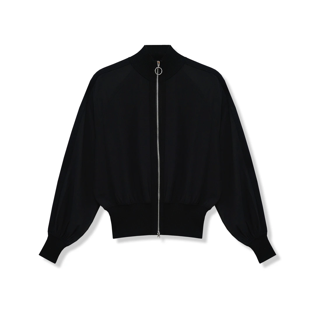 女装双拉链立领开衫/24088