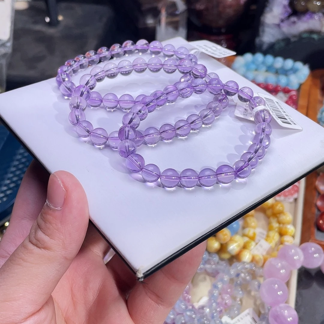 手链未镶嵌水晶玻利维亚紫水晶7.7mm多样性发其一