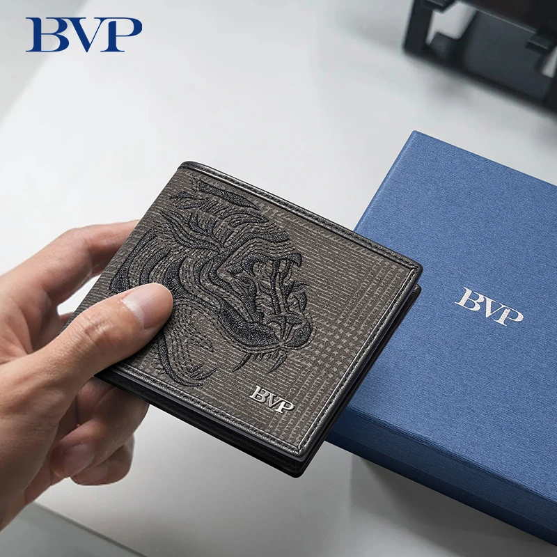 圣诞节礼物 BVP男士真皮钱包卡包一体证件包2025新款多卡位皮夹