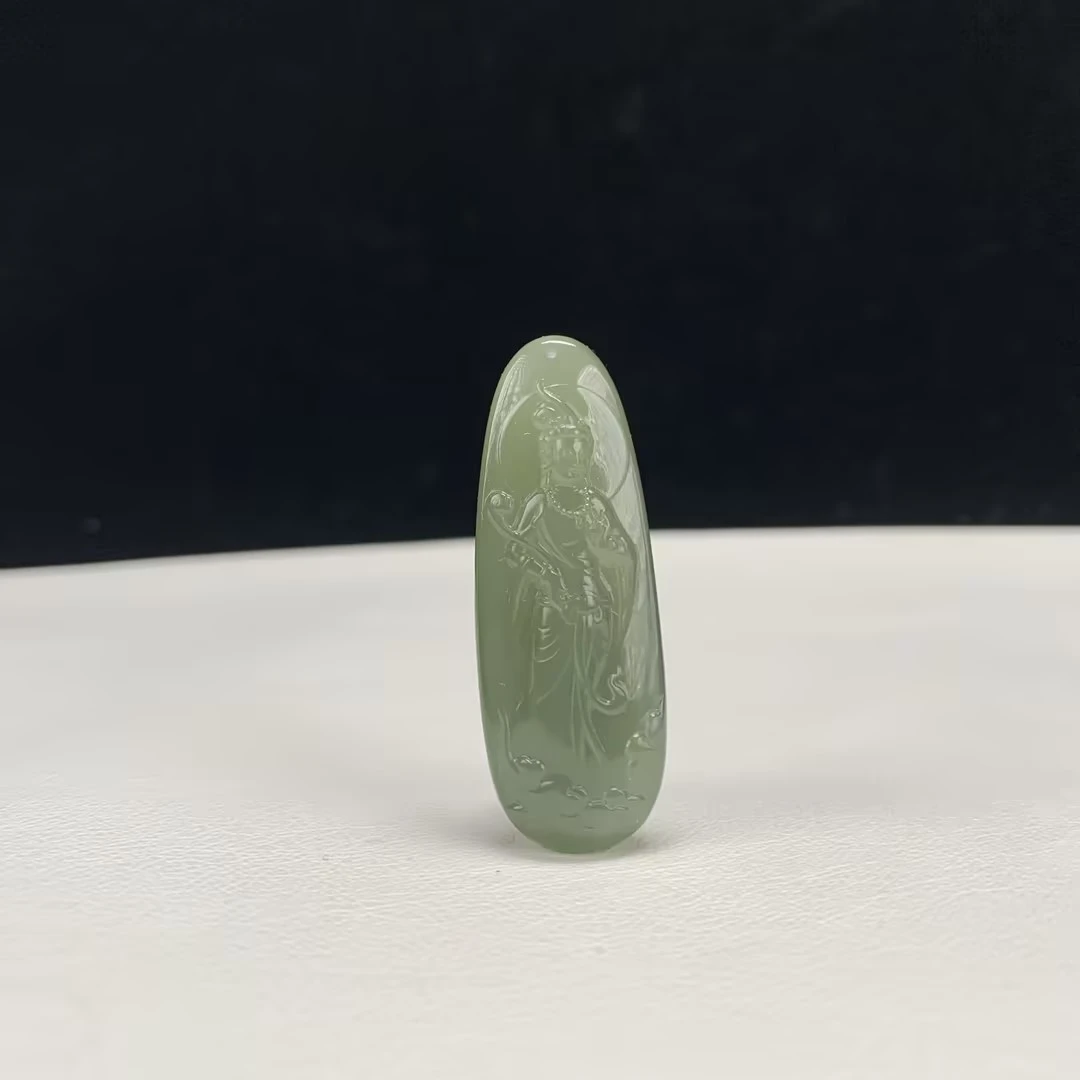 【豫人豫品】 和田玉吊坠观音h600