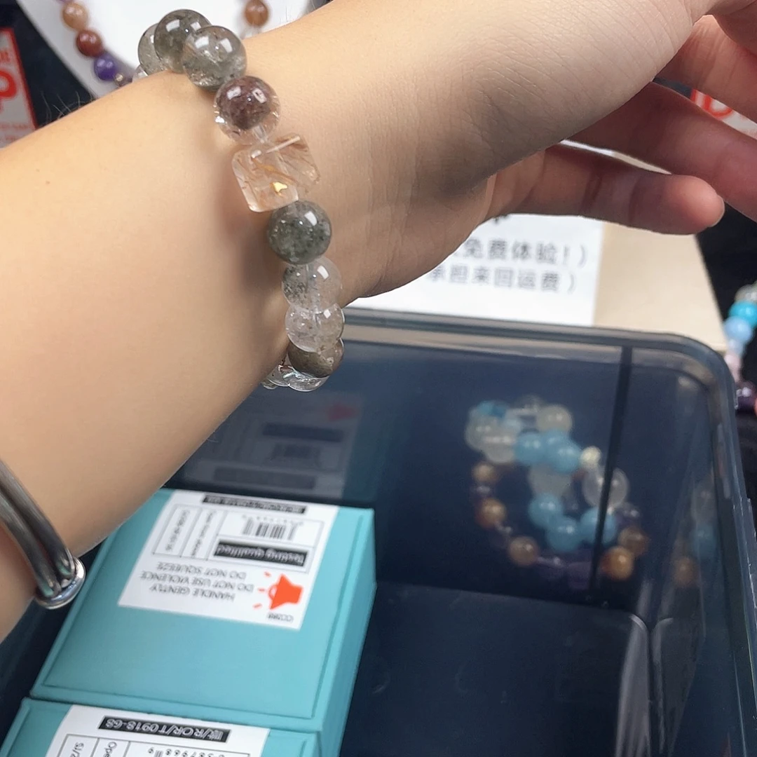 烟晶手链银S925镶嵌