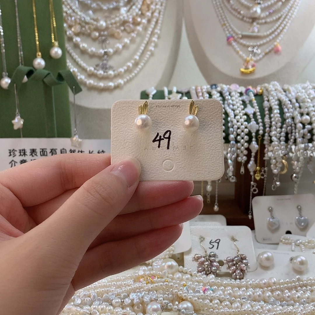 淡水珍珠耳饰银S925镶嵌