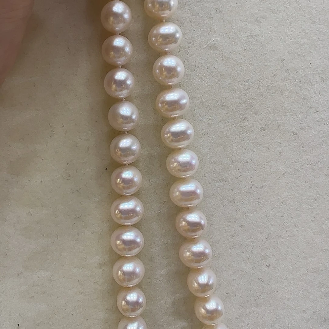 颈饰淡水珍珠银S925镶嵌➕9-10高品极光炫彩