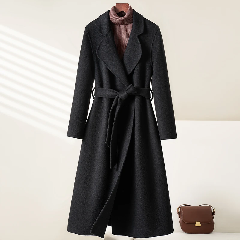 双面羊毛大衣女2025秋冬新款高端时尚气质修身羊毛呢外套爆款女装
