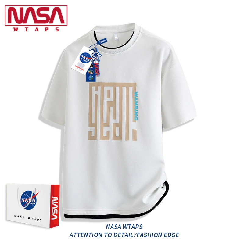 NASA WTAPS排汗假两件短袖t恤男夏季宽松潮休闲大码半袖体恤上衣