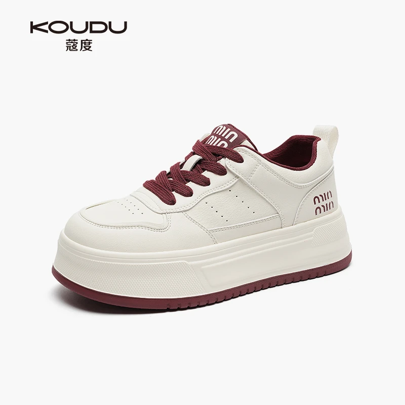 KOUDU/蔻度厚底小白鞋女款2025春季新款百搭软底时尚休闲板鞋3090